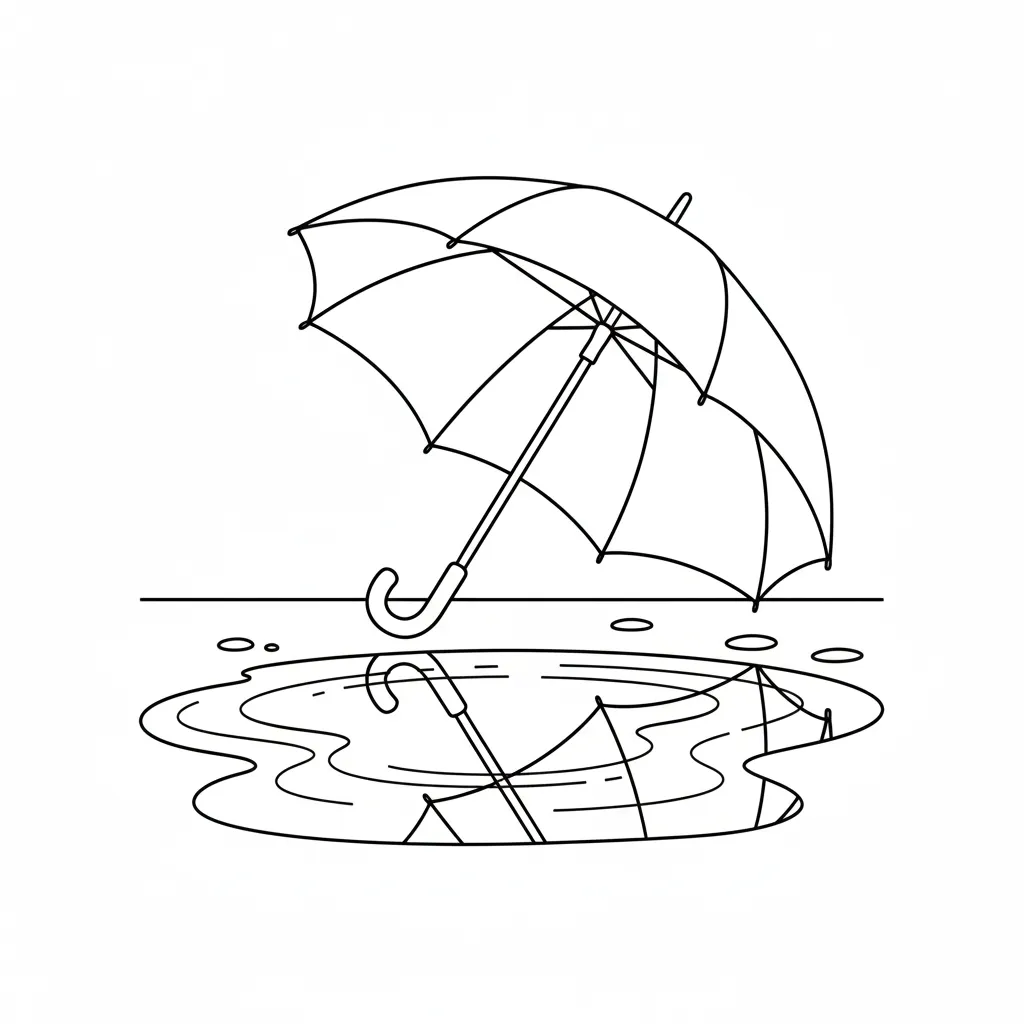 Paraguas 2 para colorear para imprimir para niño de 4 años