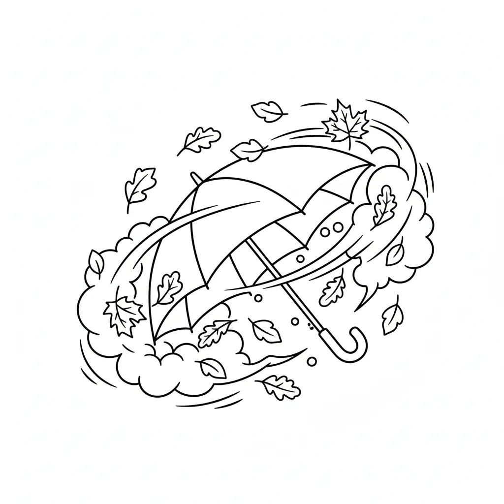 Paraguas 4 para colorear y dibujos