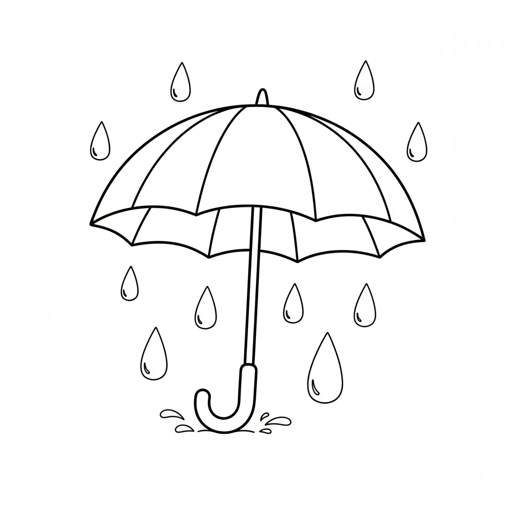 Paraguas 6 para colorear para imprimir gratis