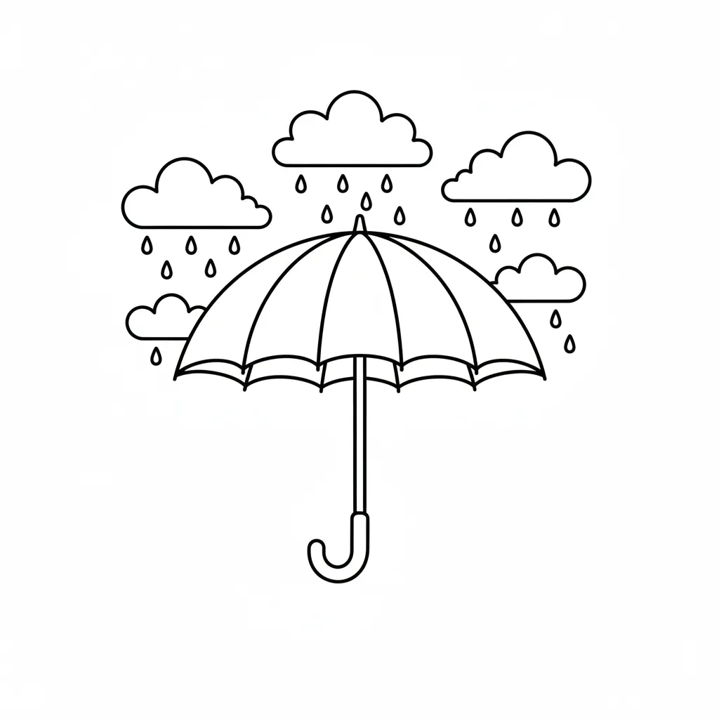 Paraguas 8 para colorear y dibujos