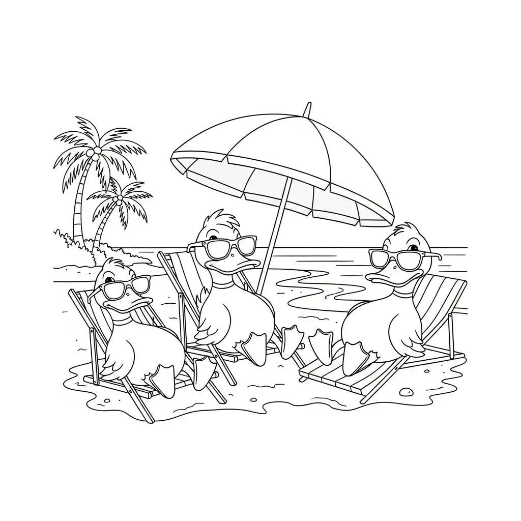 Patos para colorear para niños para imprimir