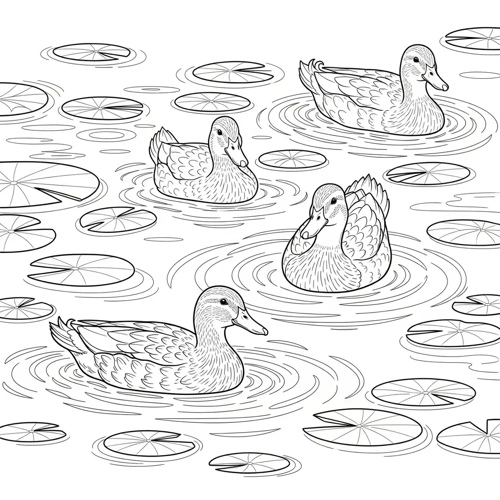 Patos de niño para colorear para imprimir