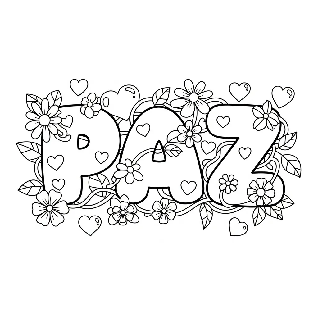 Paz 10 para colorear para imprimir gratis