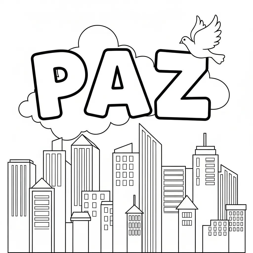 Paz 12 para colorear para imprimir para niño de 10 años