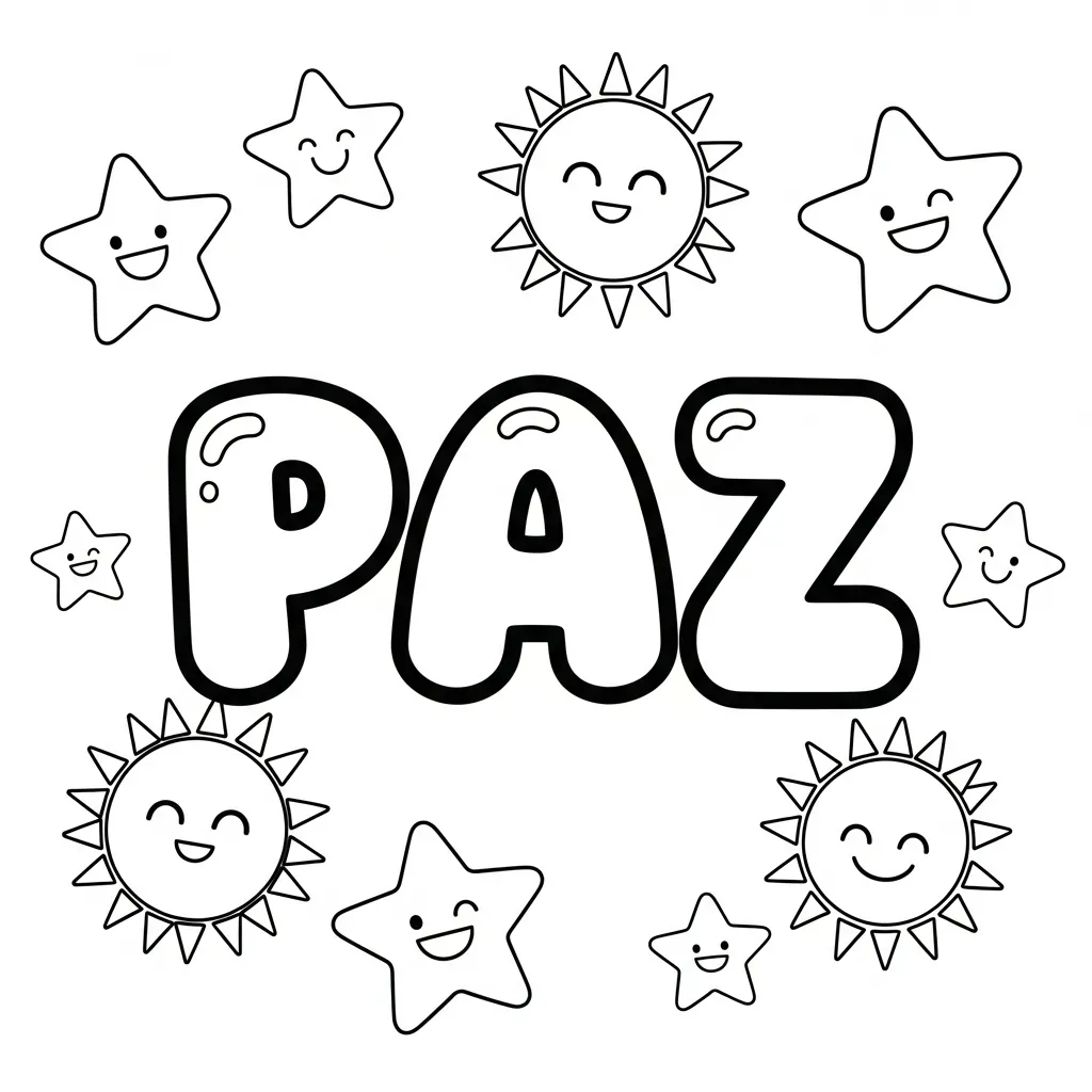 Paz 16 para colorear para niños