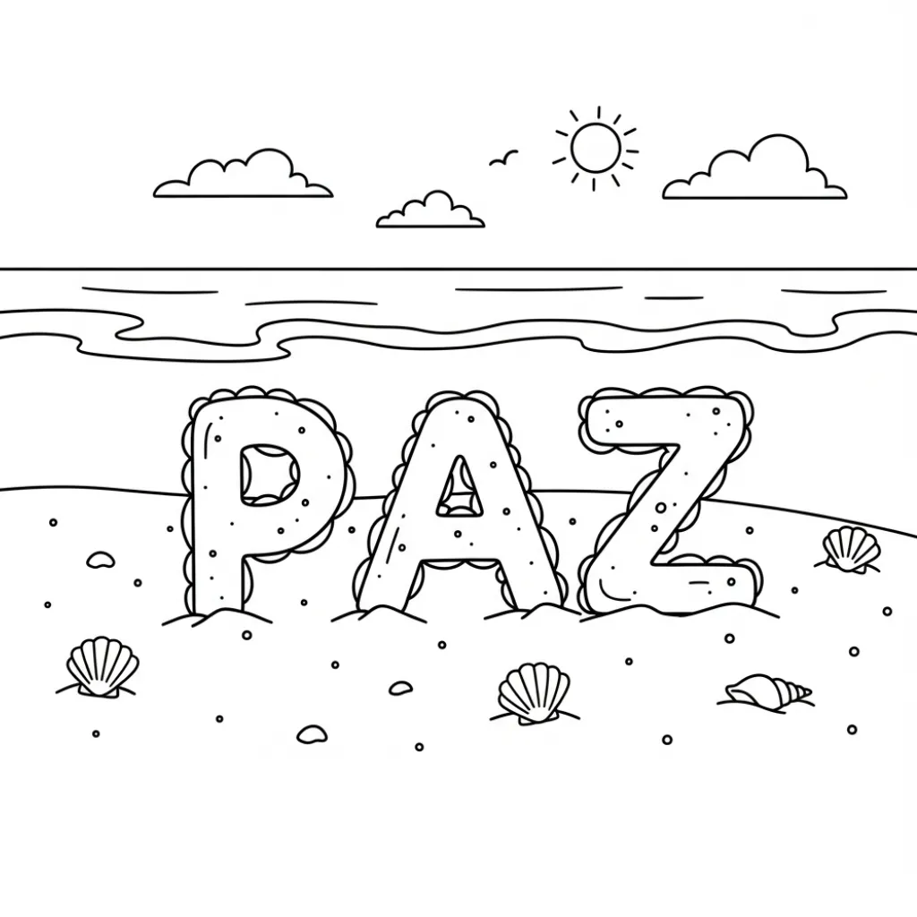 Paz 3 para colorear educativo para niño