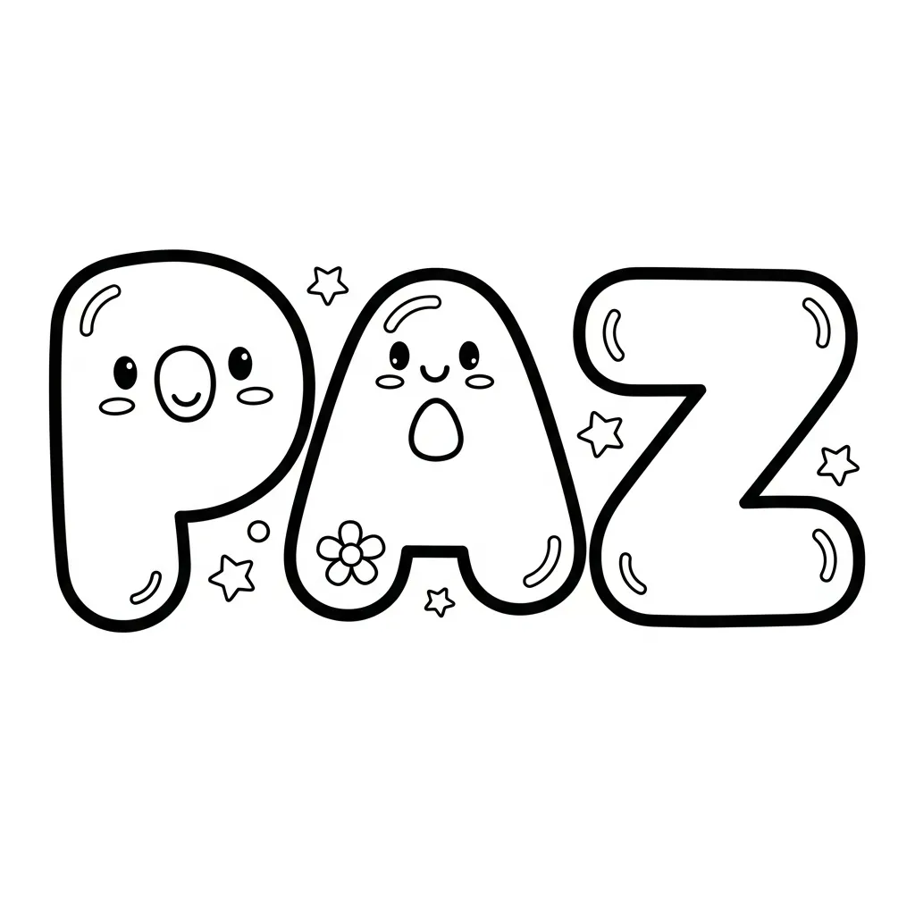 Paz 5 para colorear para imprimir para niño de 4 años