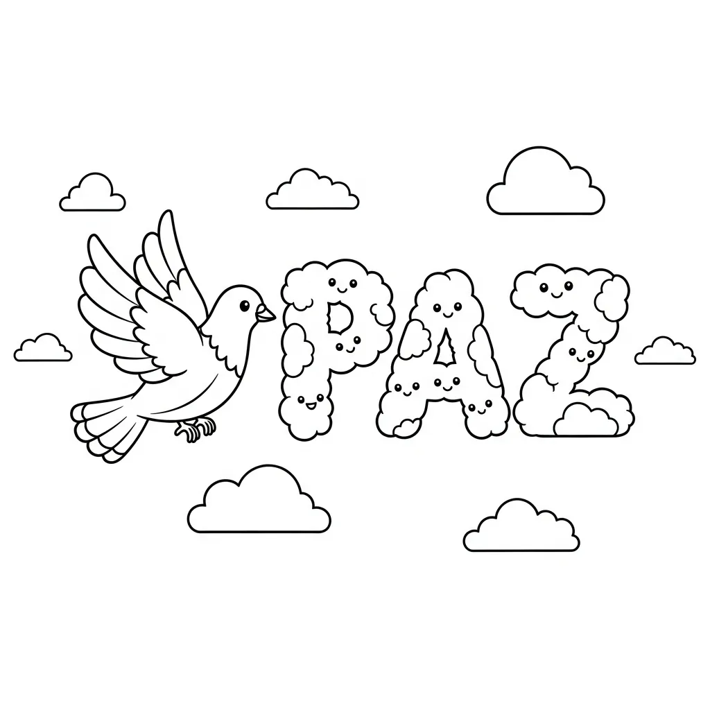 Paz 7 para colorear para imprimir para niño de 8 años