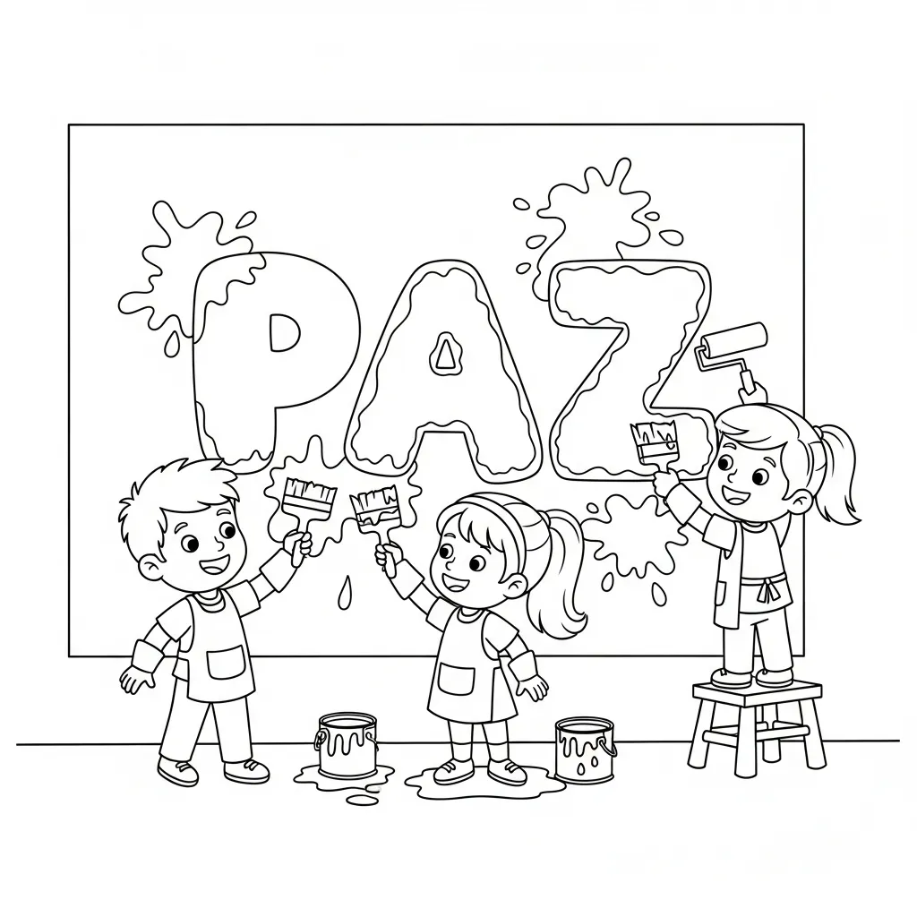Paz 8 para colorear para niño de para imprimir