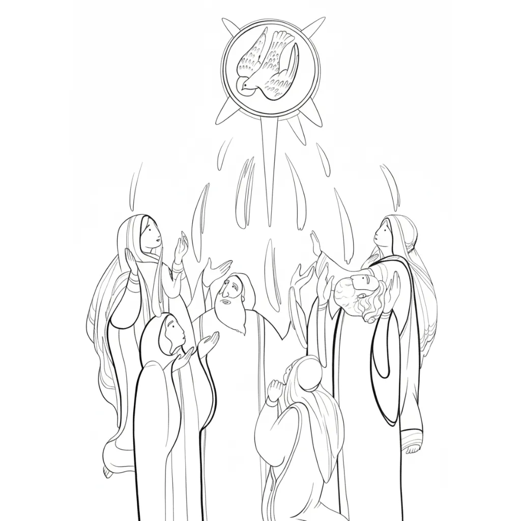 Pentecostés 18 para colorear para imprimir para niño de 7 años