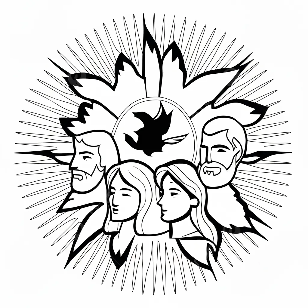 Pentecostés 2 para colorear para imprimir