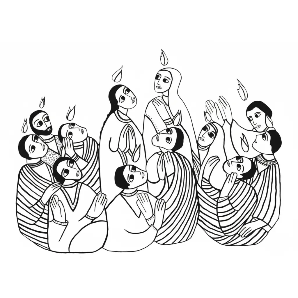 Pentecostés 5 para colorear para imprimir para niño de 4 años