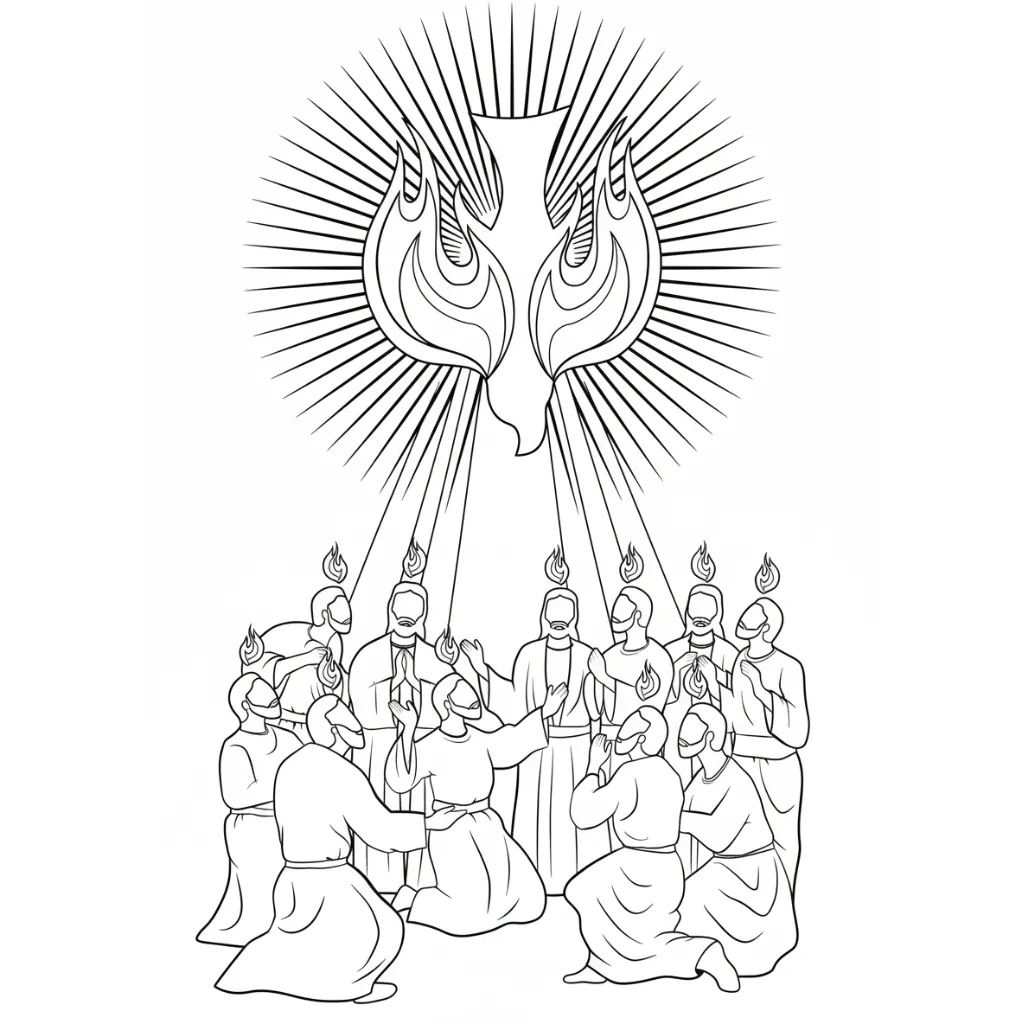 Pentecostés 7 para colorear para imprimir para niño de 10 años