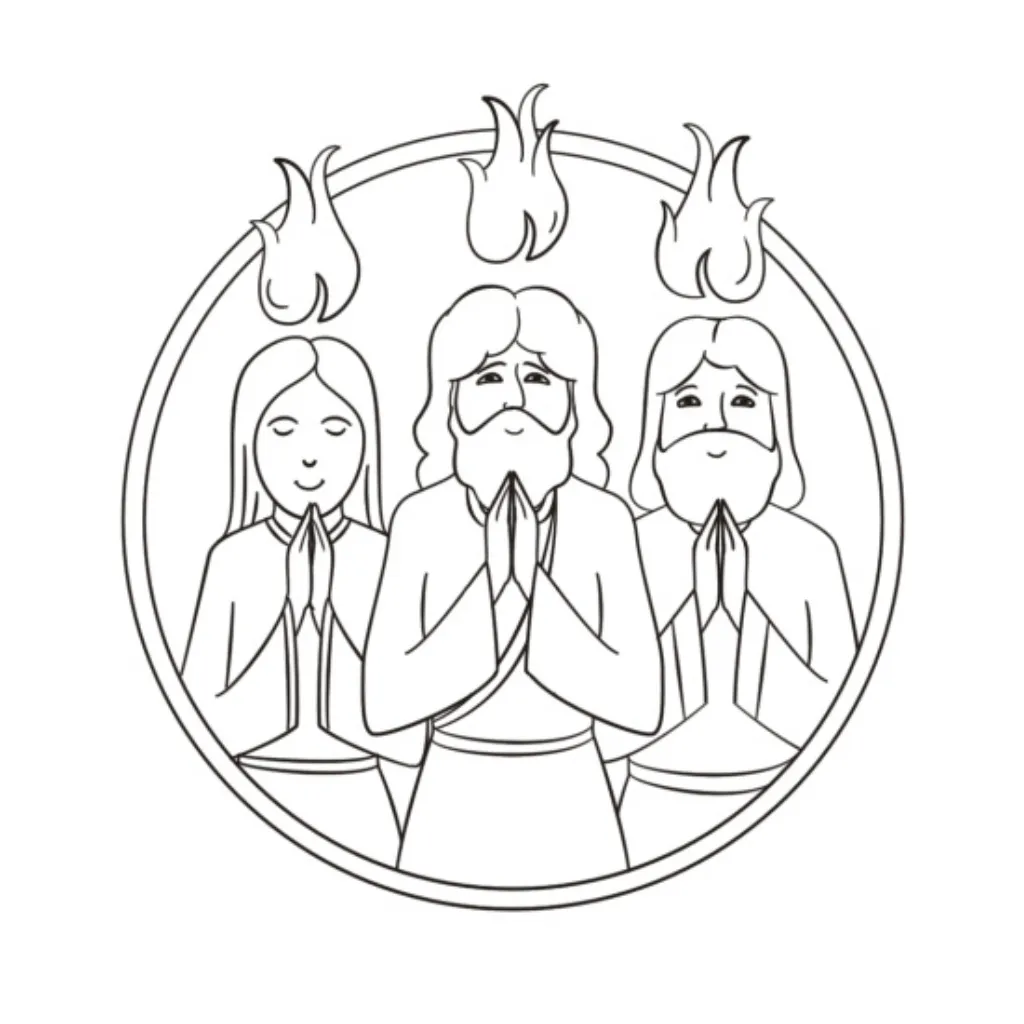 Pentecostés 9 para colorear para primaria