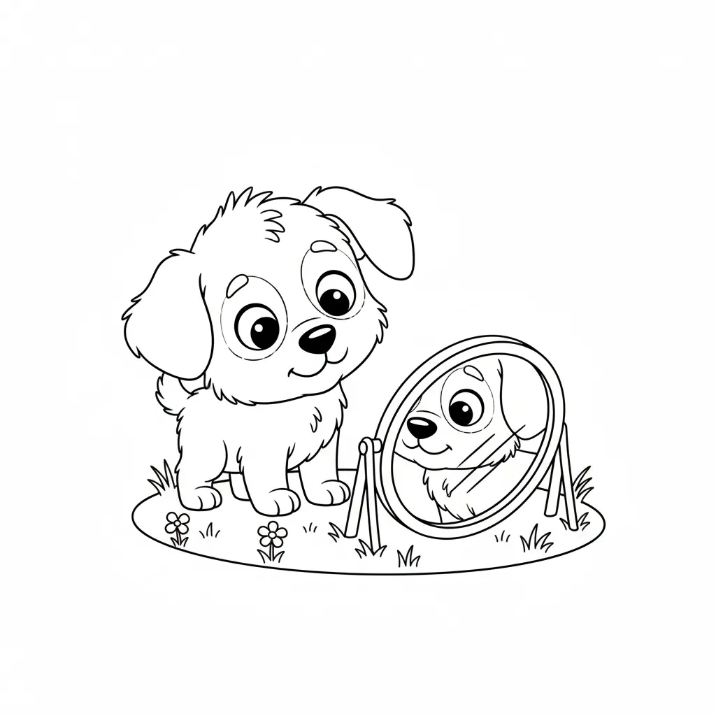 imprimir Perritos 10 para colorear para niño