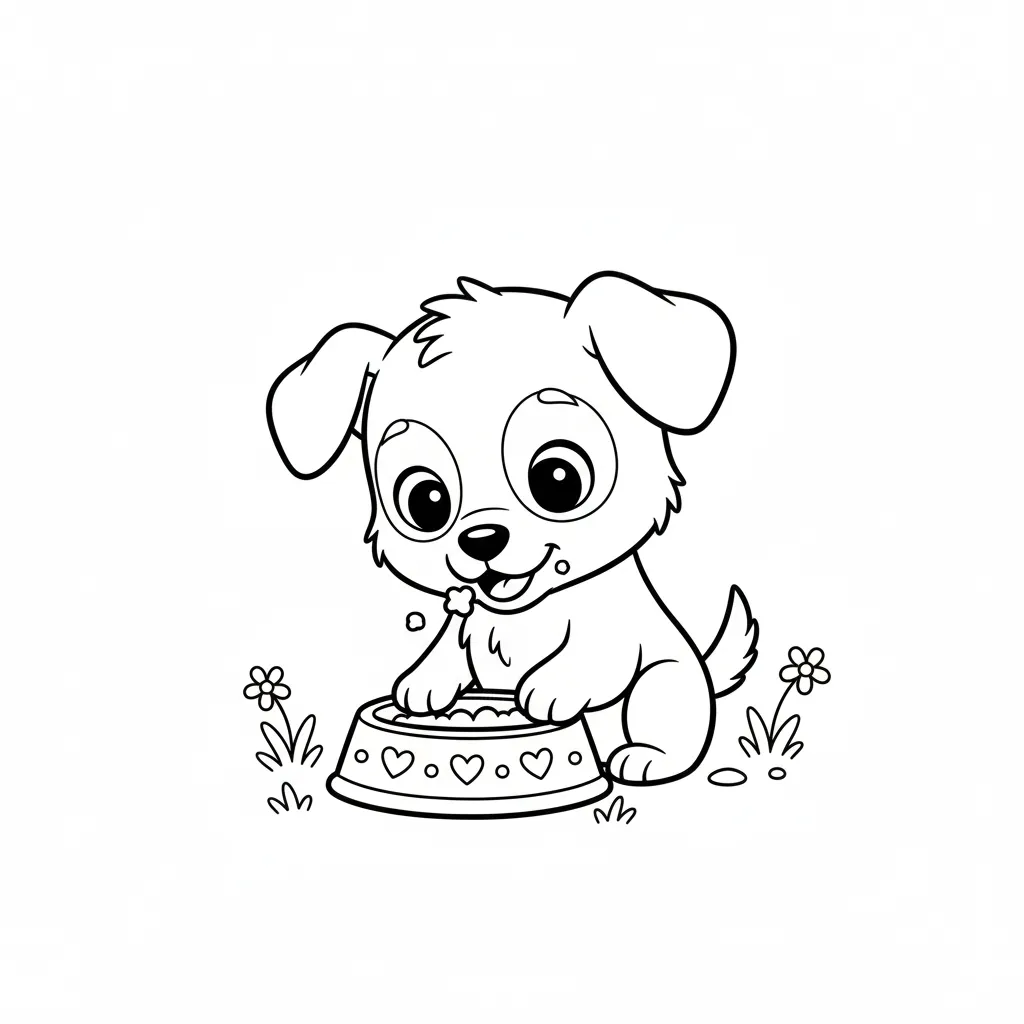 Perritos 12 para colorear y dibujo para imprimir