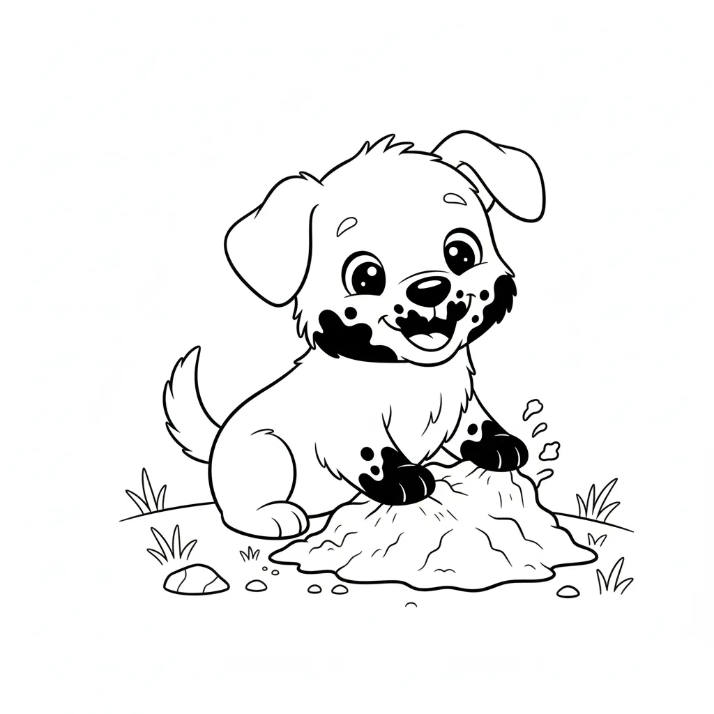 Perritos 16 para colorear para imprimir para niño de 4 años
