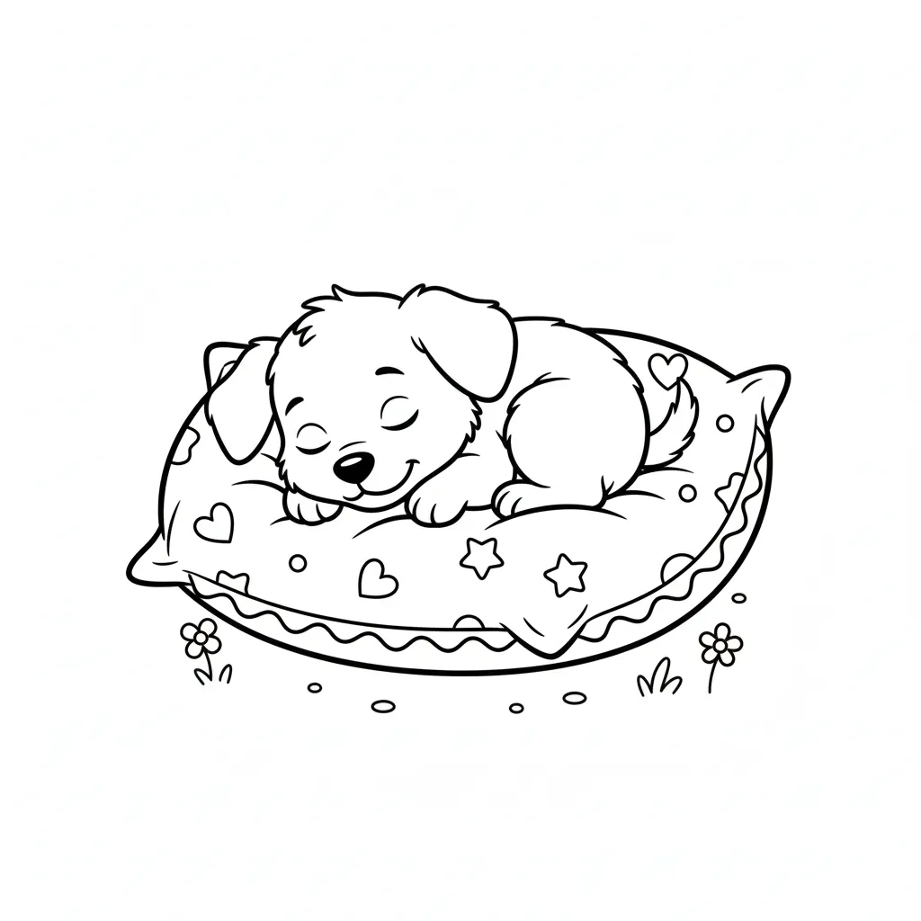 Perritos 4 para colorear y aprendizaje