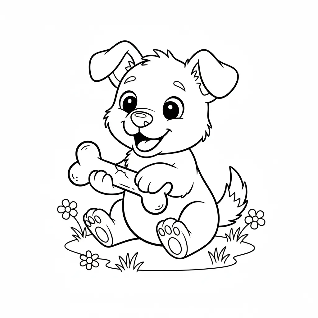 Perritos 5 de niño para colorear para imprimir