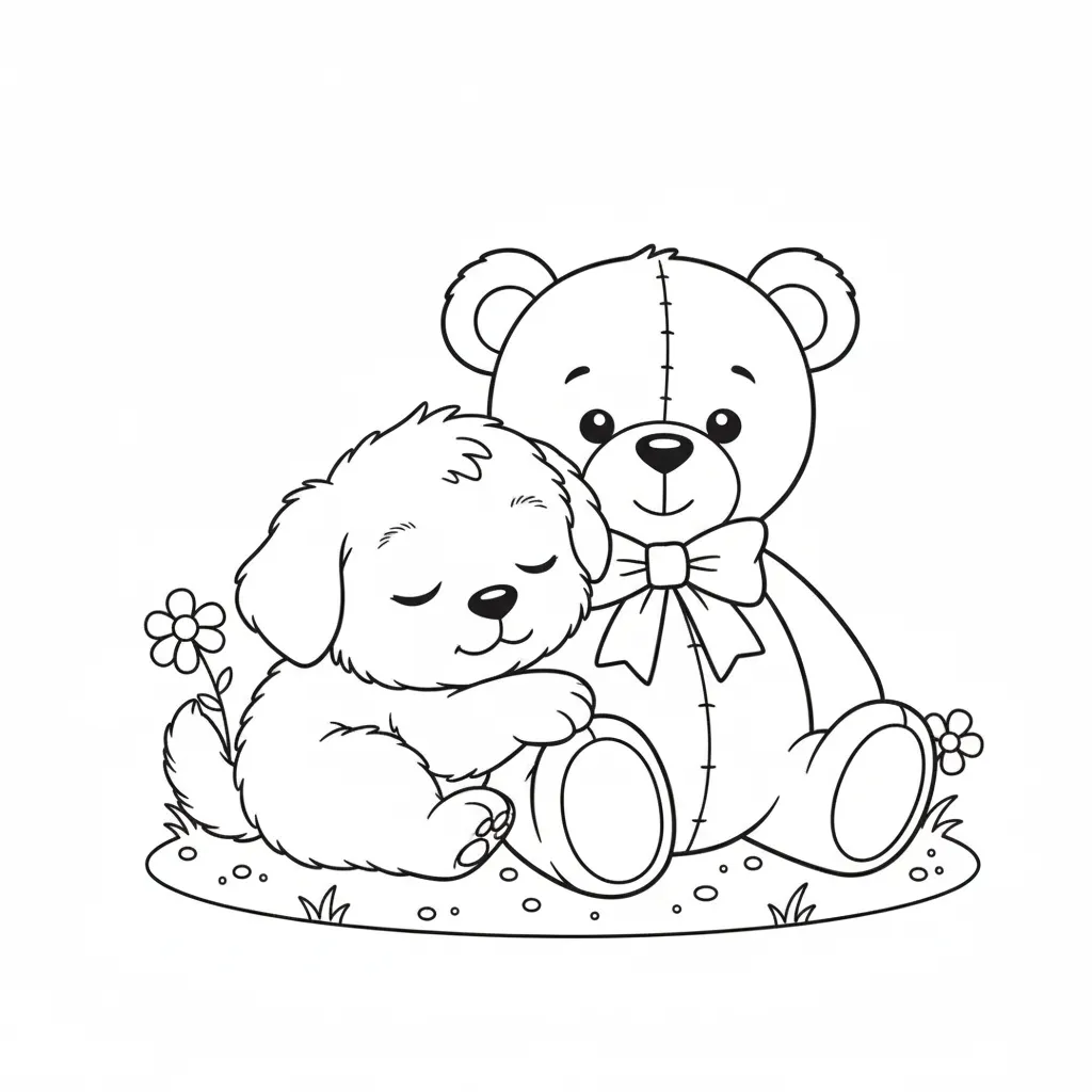 Perritos 7 para colorear para imprimir gratis