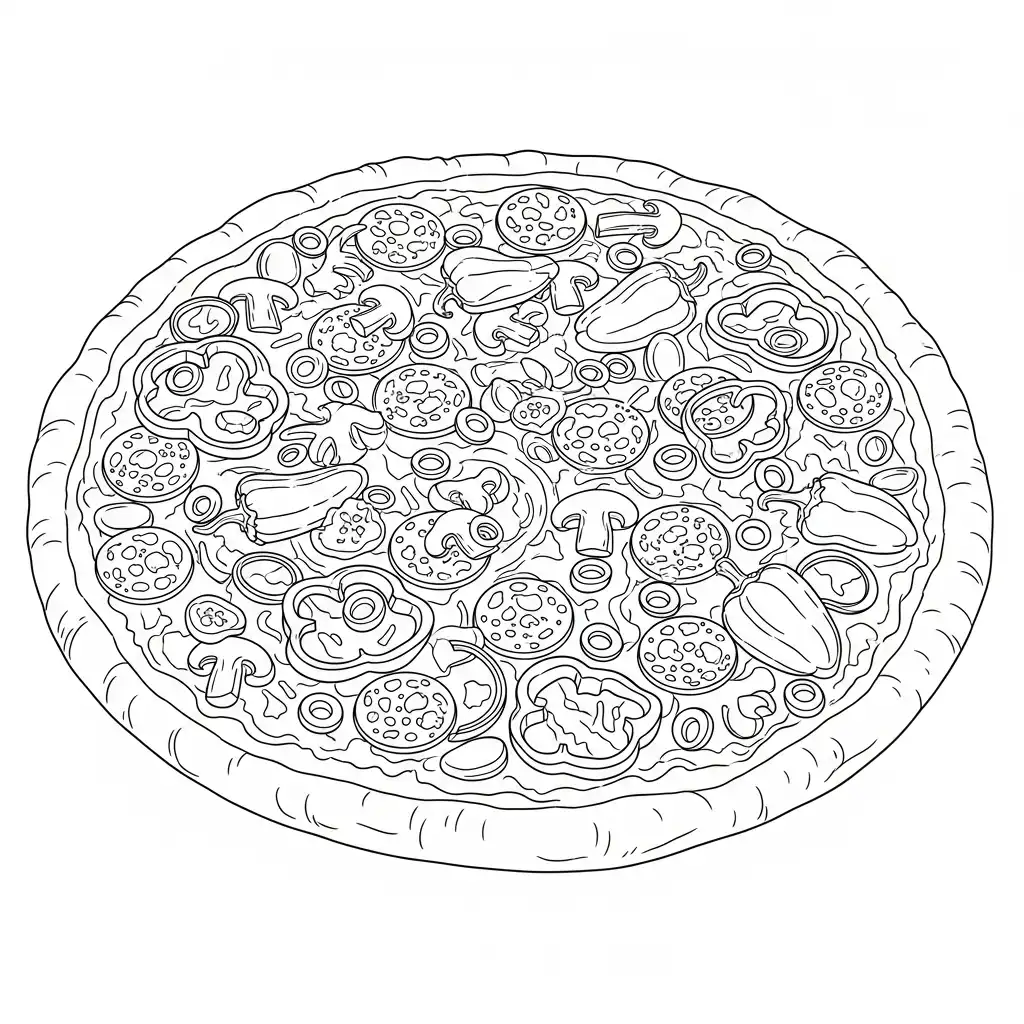 imprimir Pizza para colorear gratis