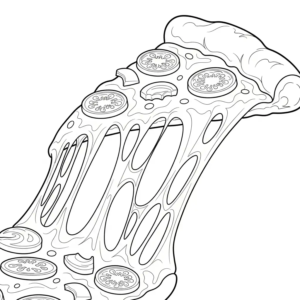 Pizza para colorear para niño