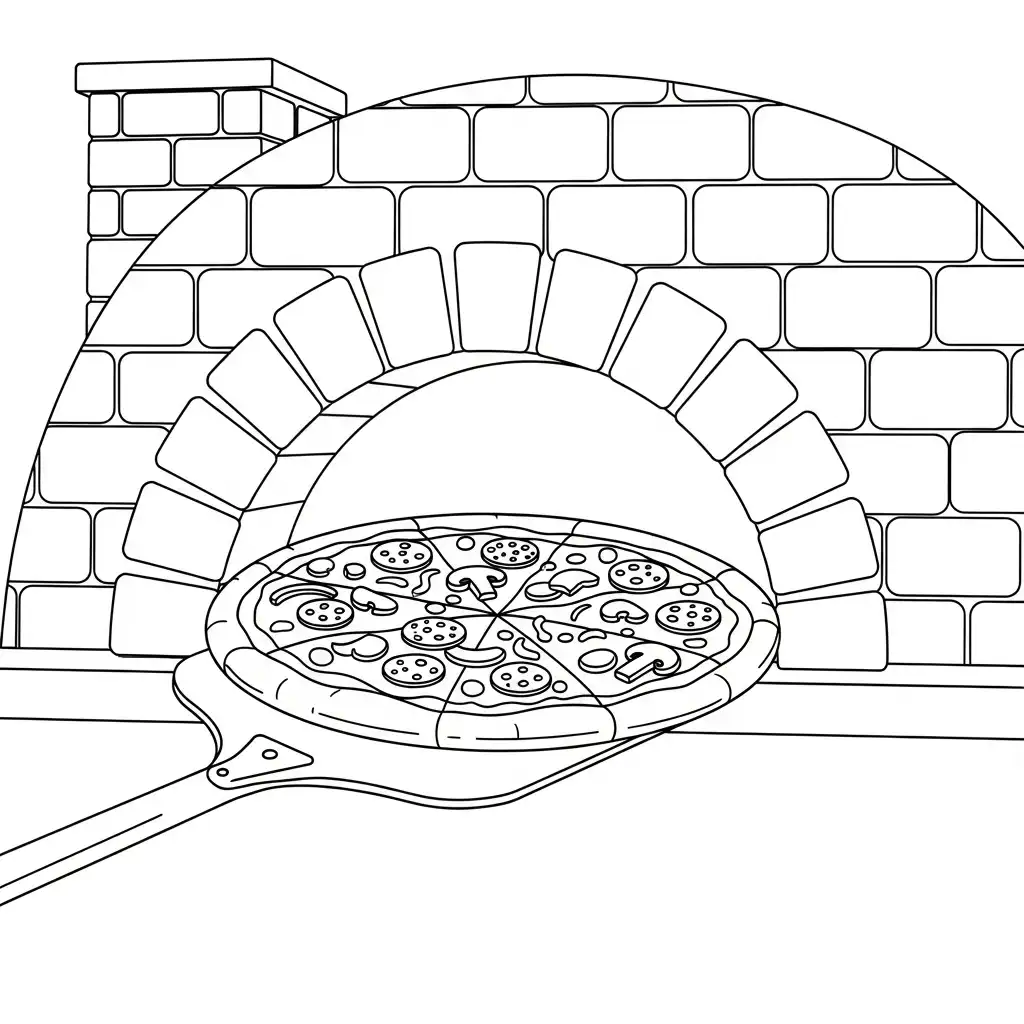 Pizza para colorear para imprimir gratis 1