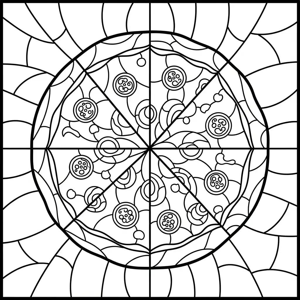 imprimir Pizza para colorear gratis 1