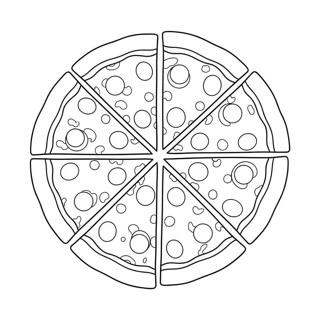 Pizza para colorear y recortar para imprimir gratis