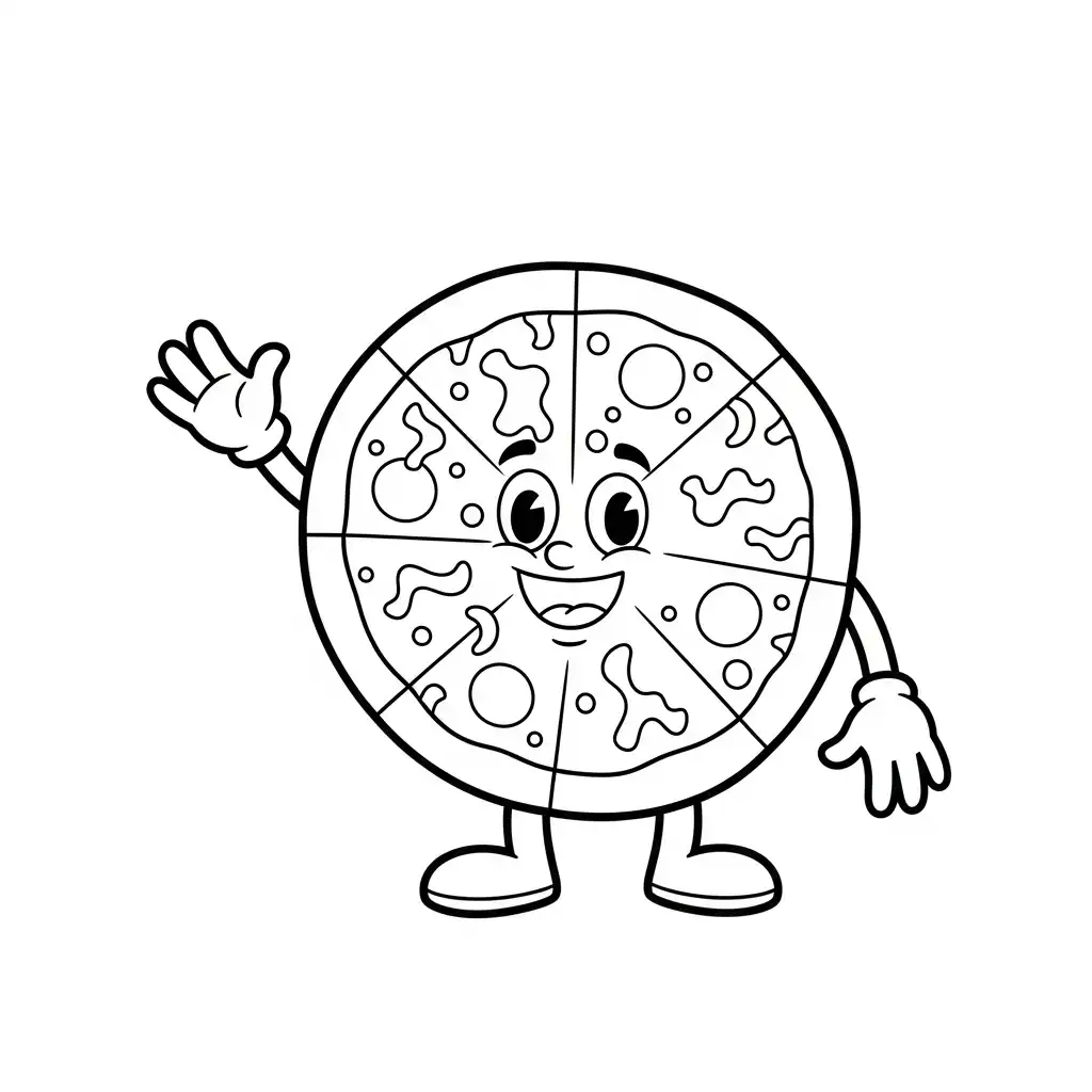 Pizza para colorear para imprimir para niño de 3 años