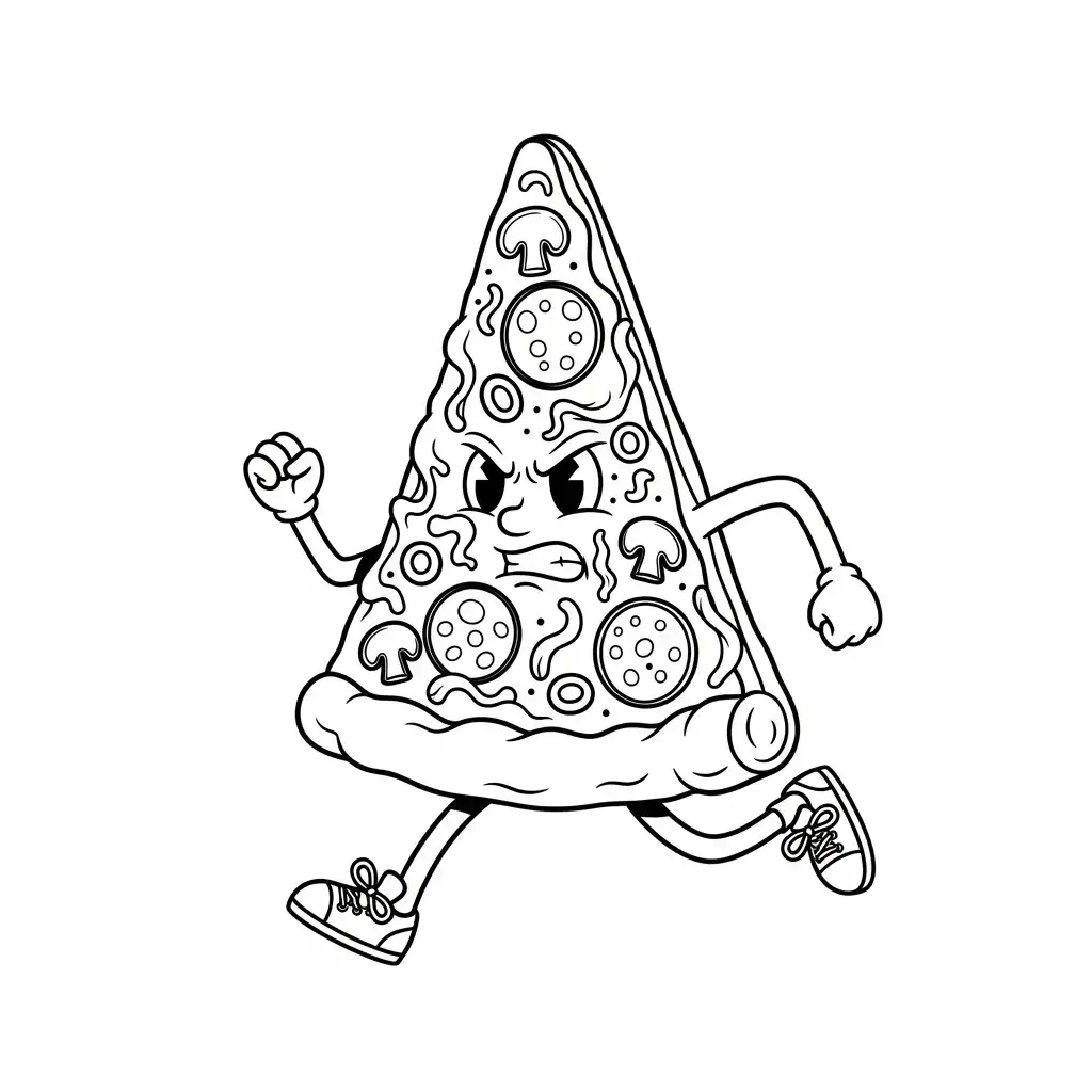 Pizza para colorear para imprimir para niño de 8 años