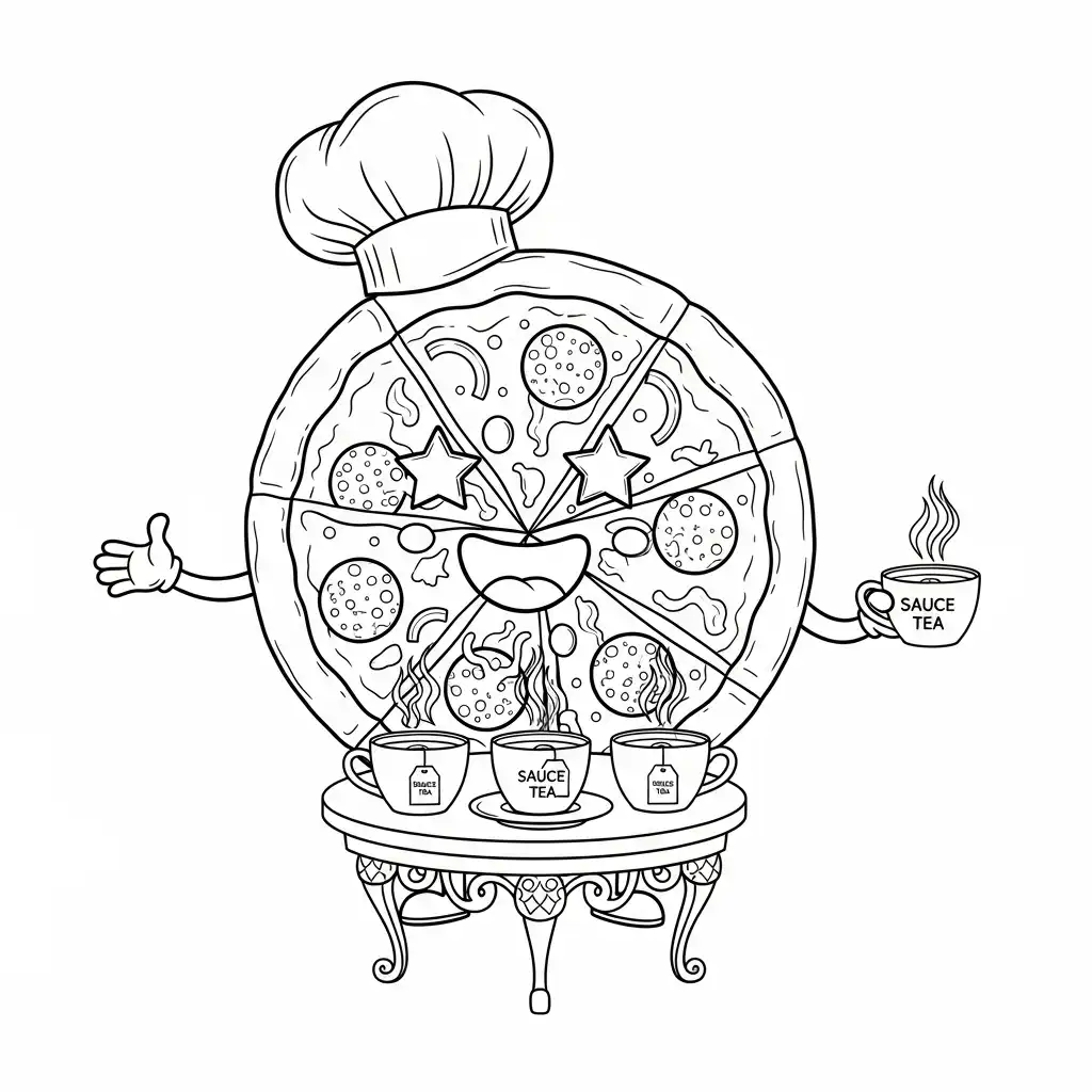 Pizza para colorear para niño de 6 años