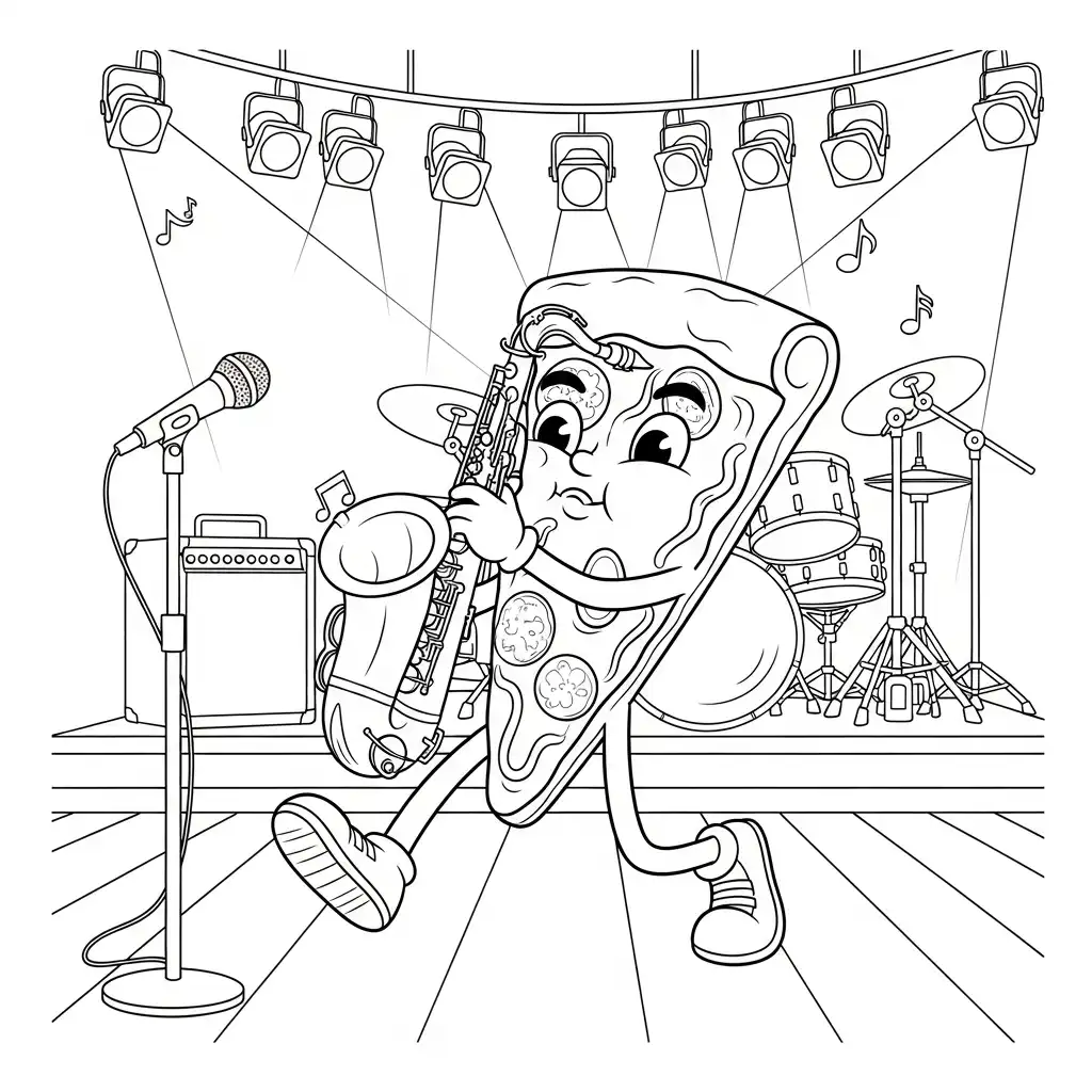 Pizza para colorear para primaria