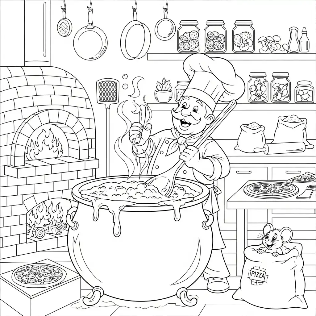 Pizza para colorear para imprimir pdf