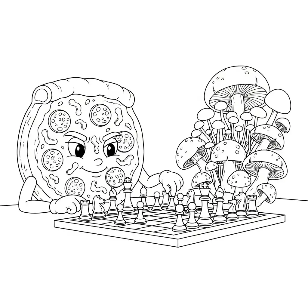 Pizza para colorear para niño de 8 años