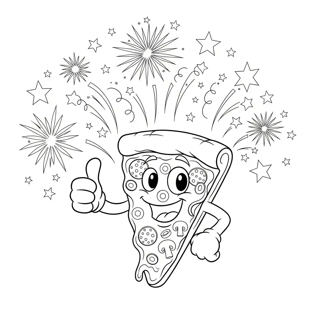 Pizza para dibujar e imprimir