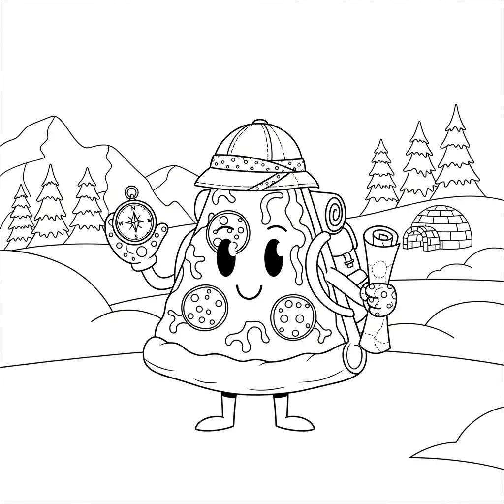 Pizza para colorear para imprimir gratis 2