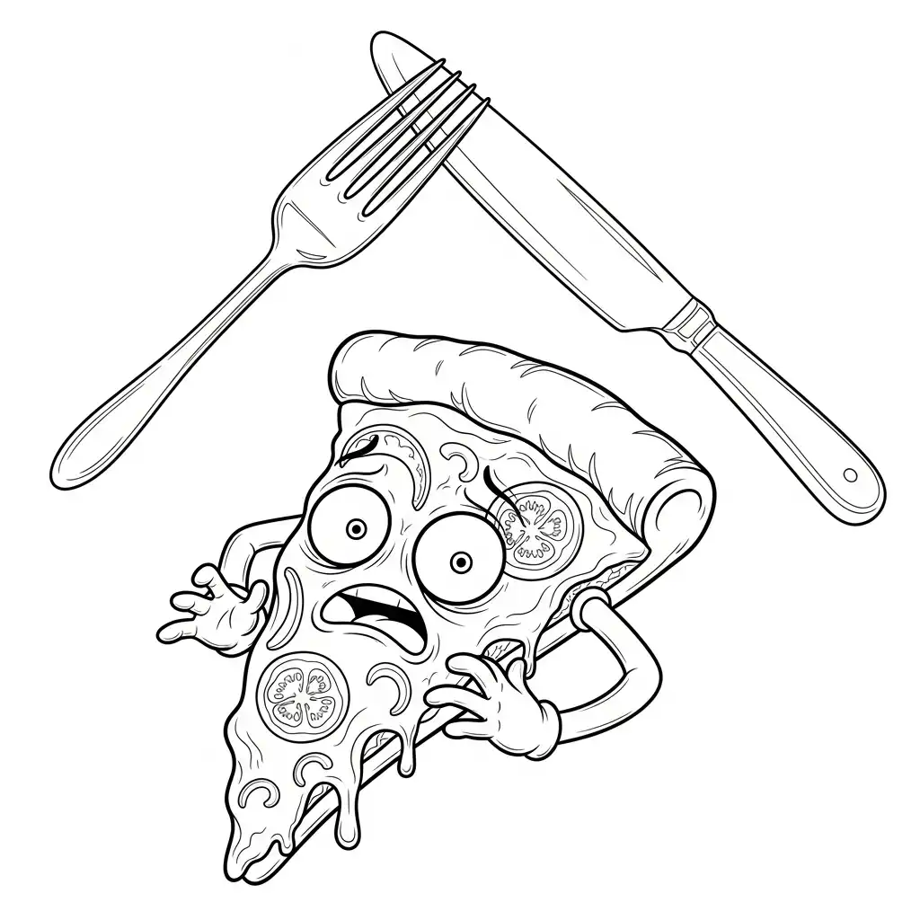 Pizza para colorear y aprendizaje 1