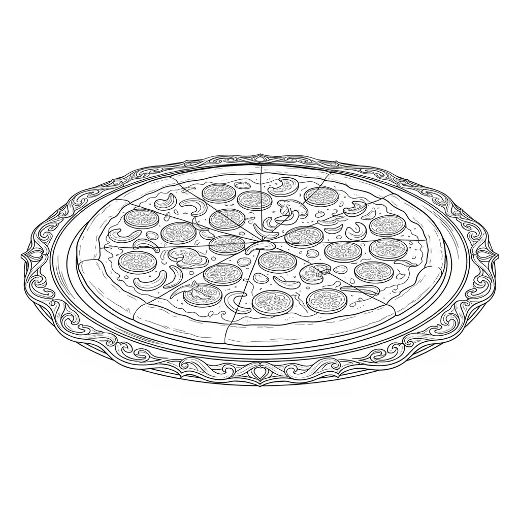 Pizza para colorear para imprimir a4