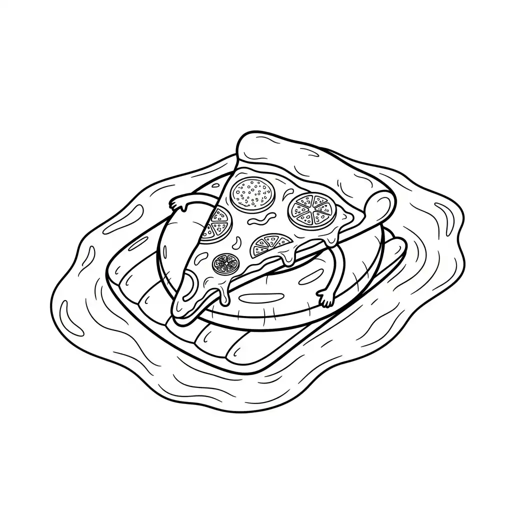 Pizza para colorear para imprimir gratis