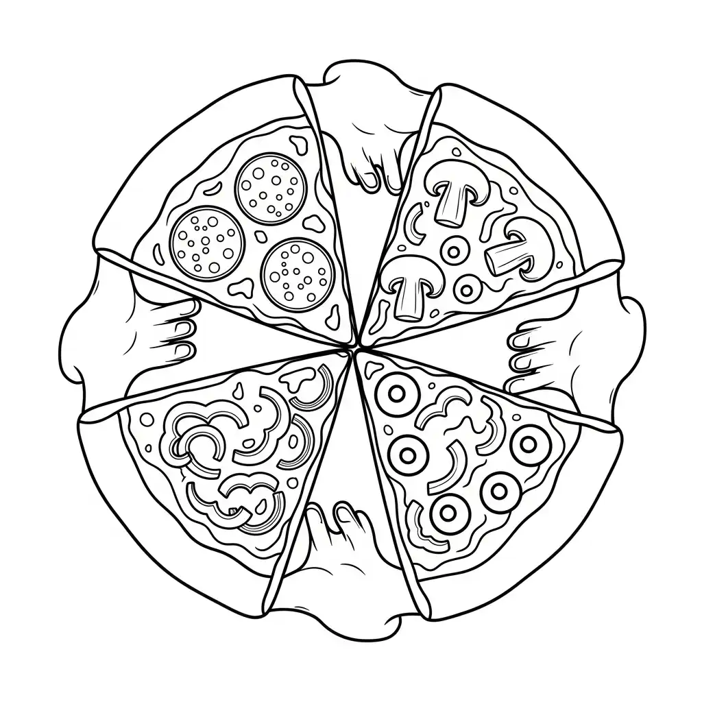 Pizza para colorear gratis en línea