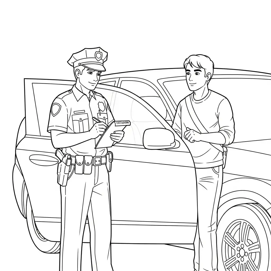 Policia para colorear para niño de 7 años