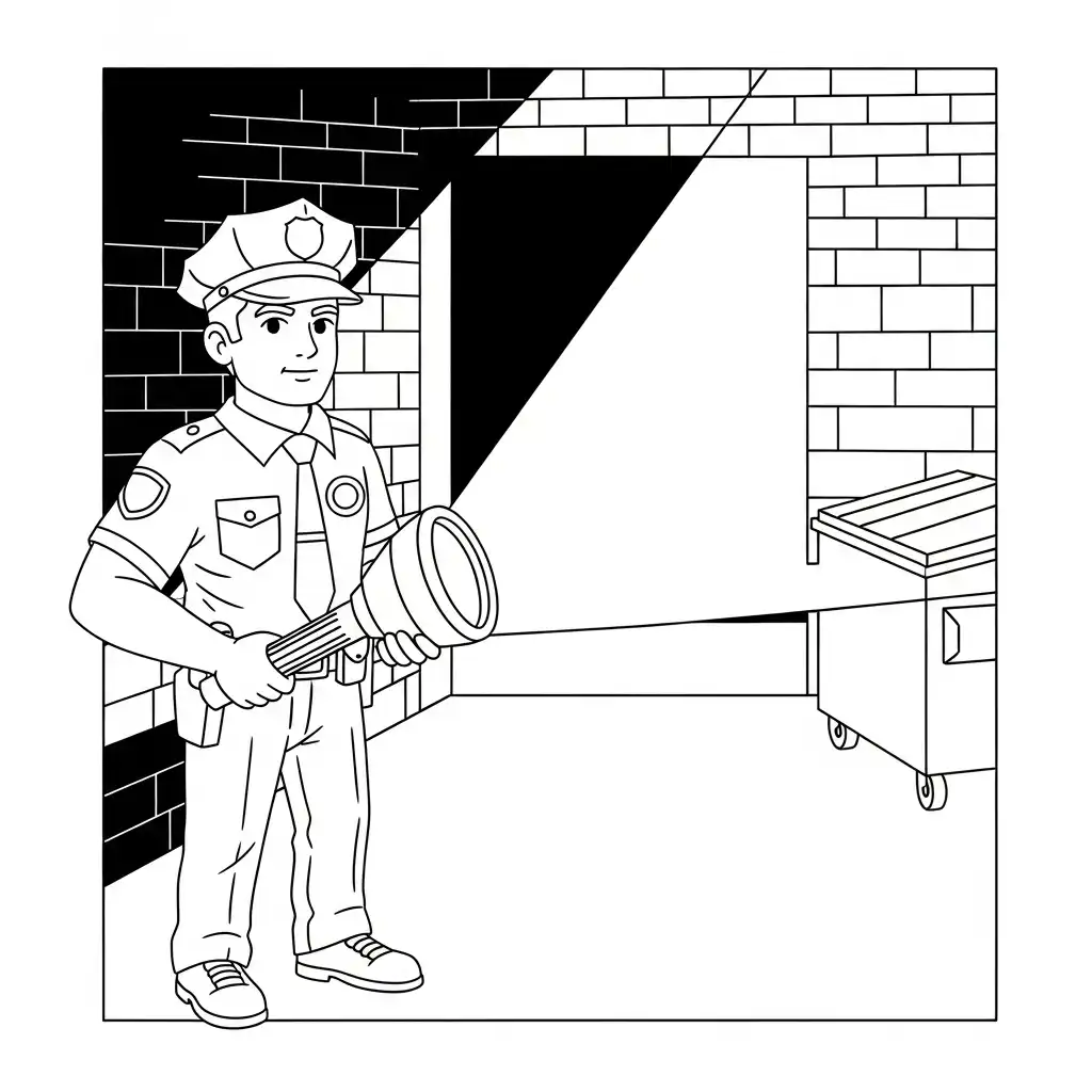 Policia para colorear y recortar