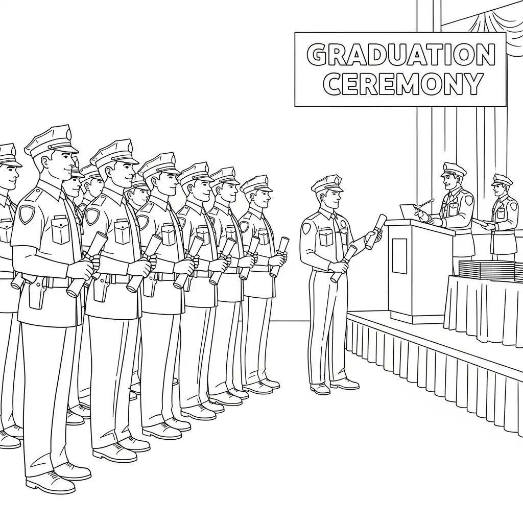 Policia para colorear para niño para imprimir gratis