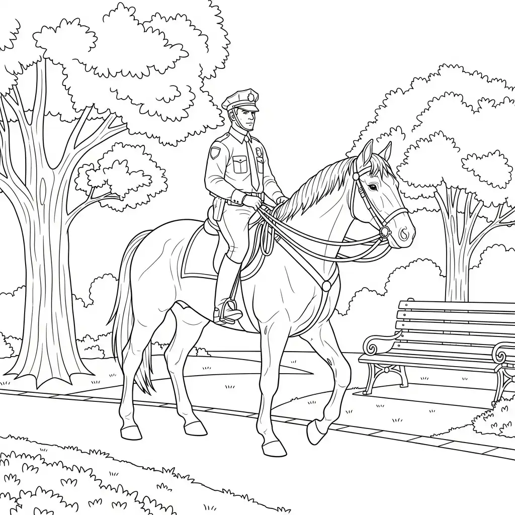 Policia para colorear en línea gratis 1