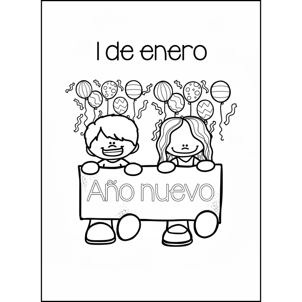Portadas De Enero 15 para colorear para imprimir para niño de 2 años