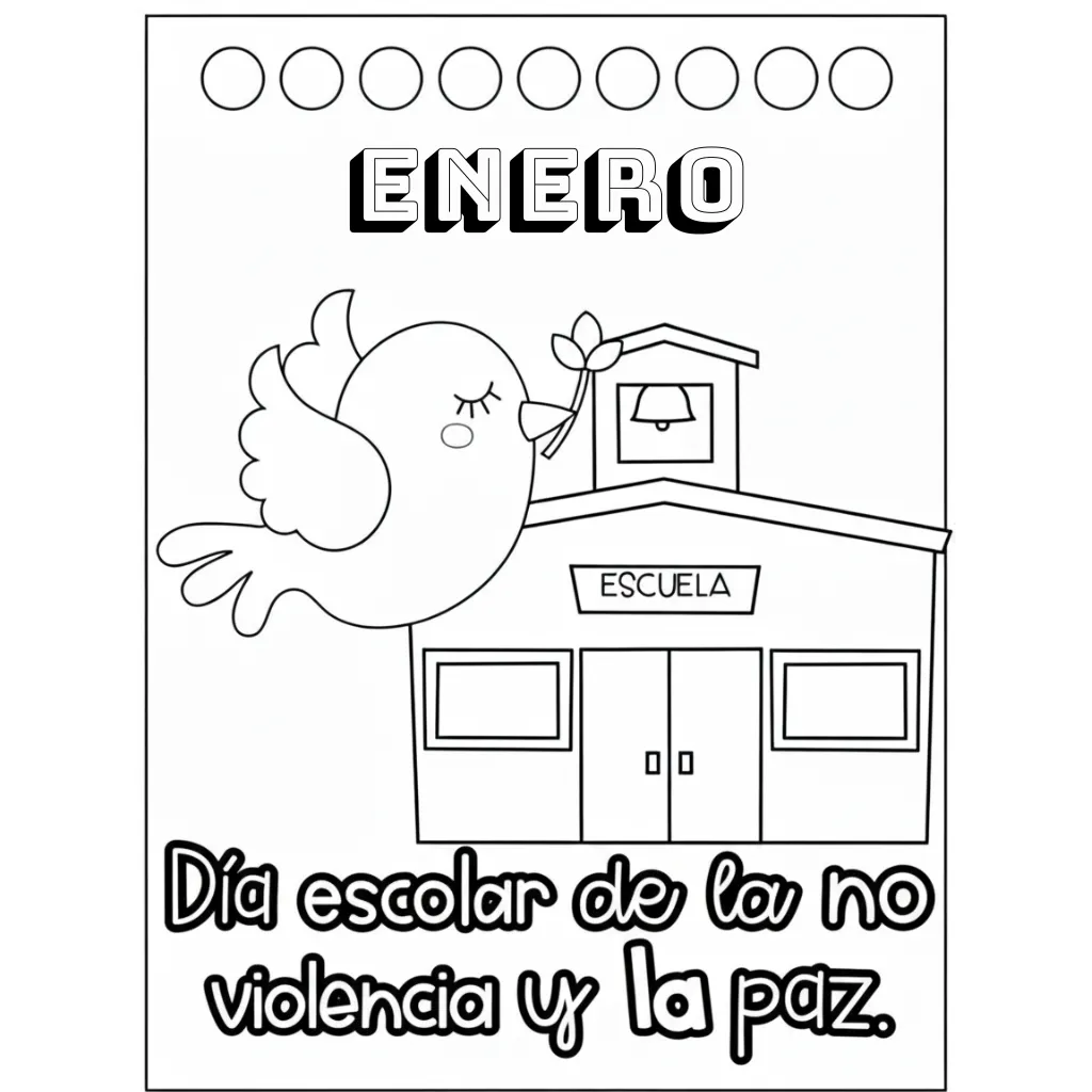 Portadas De Enero 4 para colorear para imprimir gratis pdf