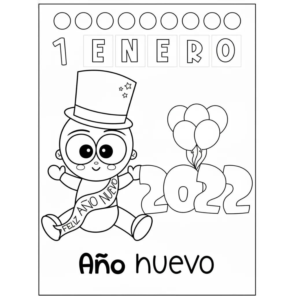 Portadas De Enero 5 para colorear en línea