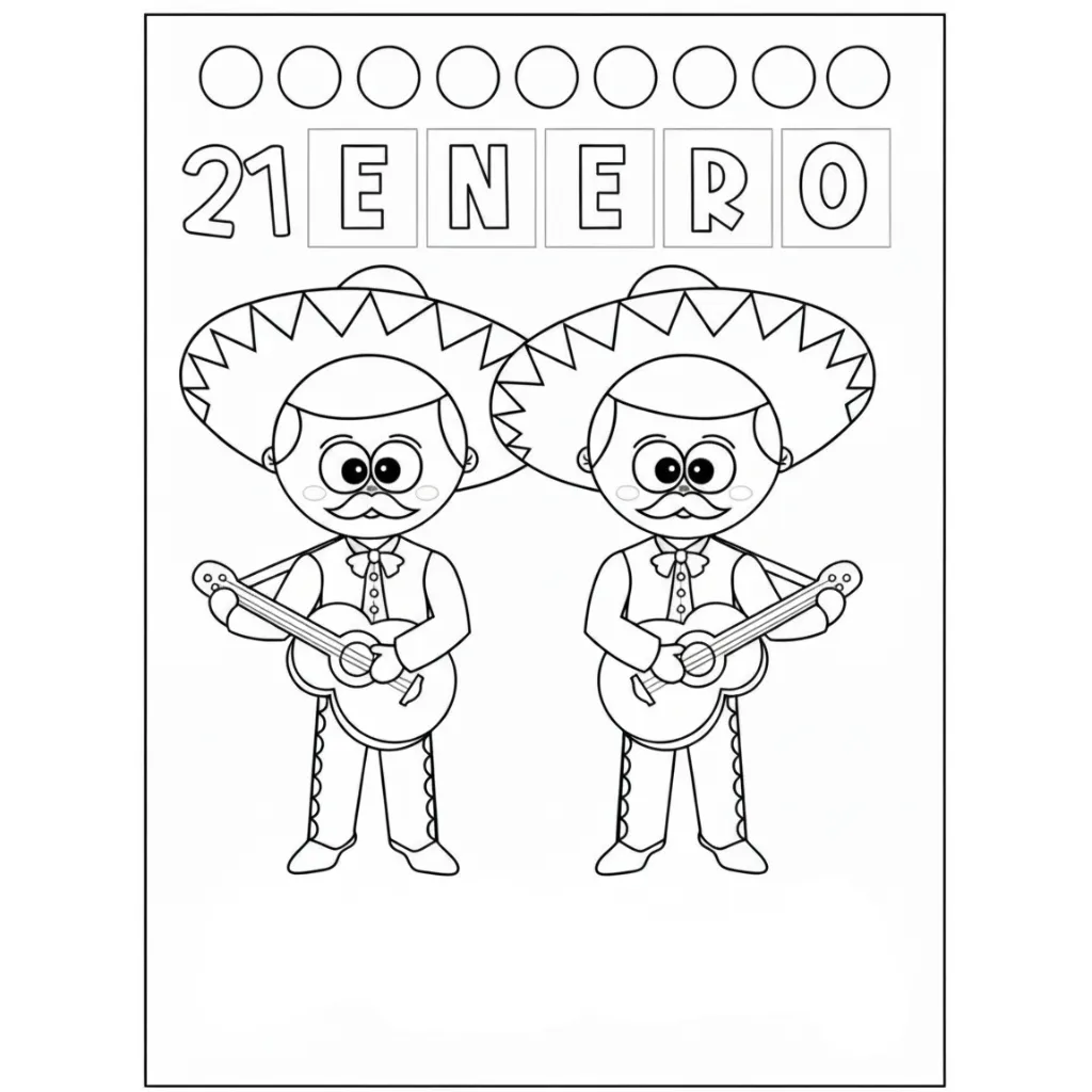 Portadas De Enero 7 para colorear para primaria