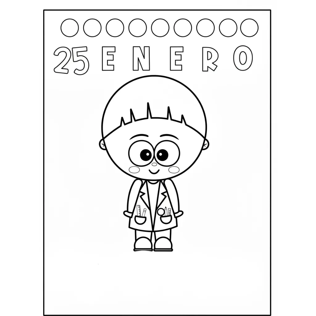 Portadas De Enero 9 para colorear para bebé para imprimir